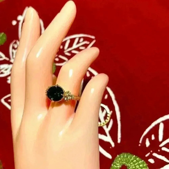 Gorgeous Bridgerton Era Look 18k Gold Over Silver Emerald White Sapphire Set - Picture 10 of 13